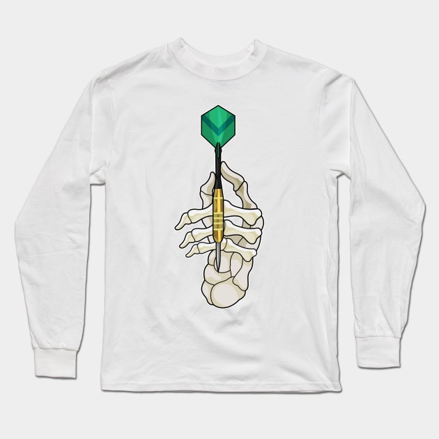 Skeleton Hand at Darts with Dart Long Sleeve T-Shirt by Markus Schnabel